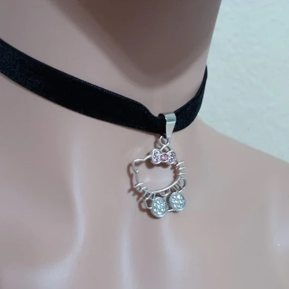 Silver tone pink bow hello - Picture 6 of 7